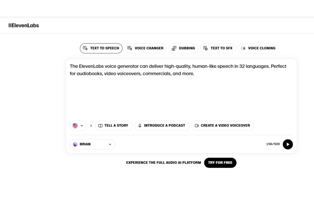 Text-to-Speech (TTS) Conversion of ElevenLabs