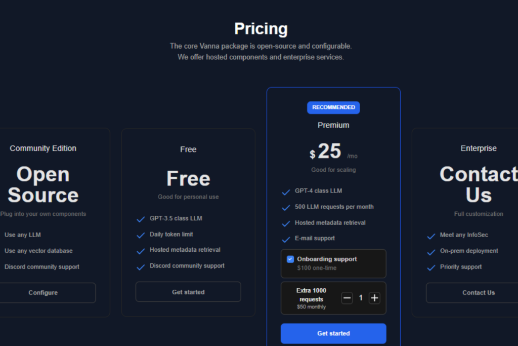 Vanna AI Pricing