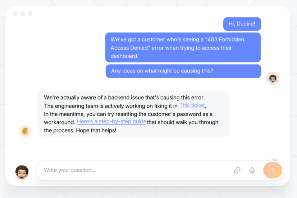 Duckie Agent Support