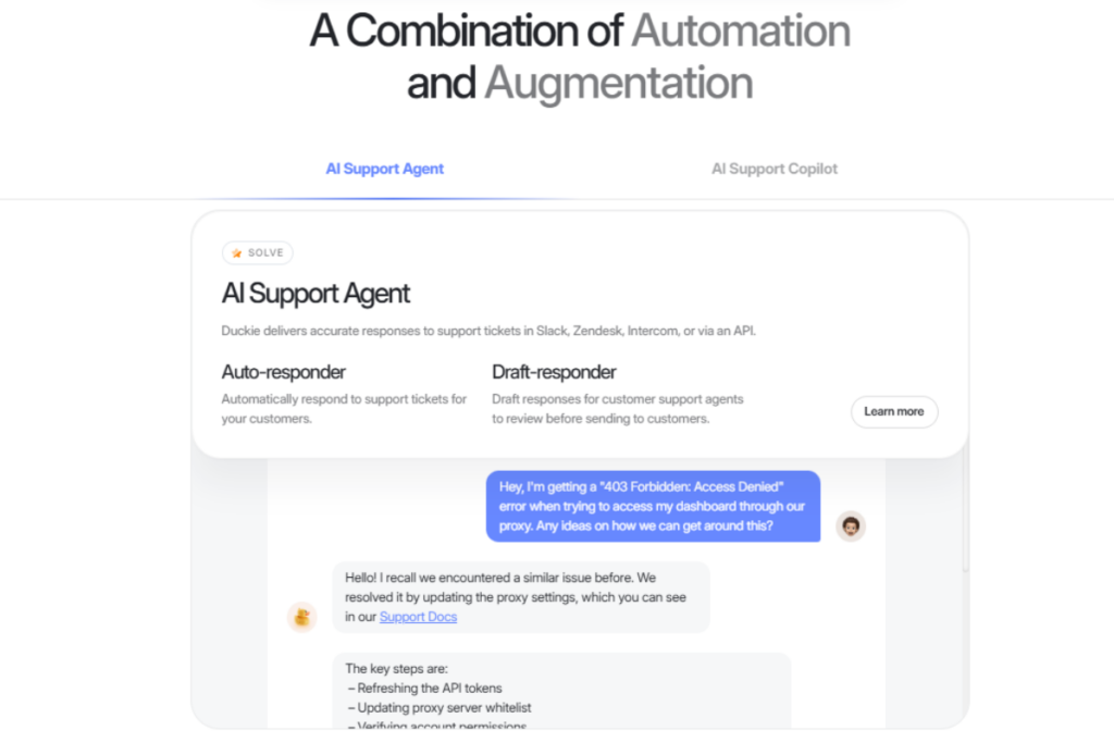 Duckie Agent automated repetitive tasks